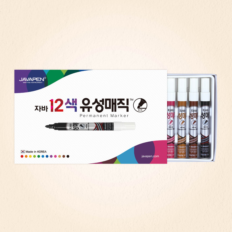자바펜 파워 12색 유성매직