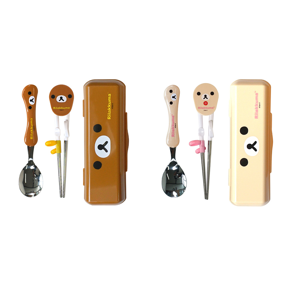 리락쿠마 얼굴 스푼교정젓가락켕스세트 (랜덤발송)