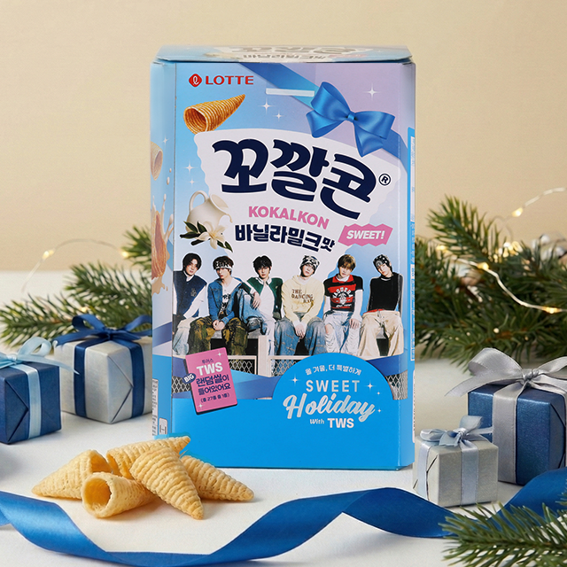 [시즌한정] 꼬깔콘 바닐라밀크맛 120g 25년 하이브콜라보 육각case