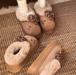 헬로키티 호피털 슬리퍼 부츠 브라운