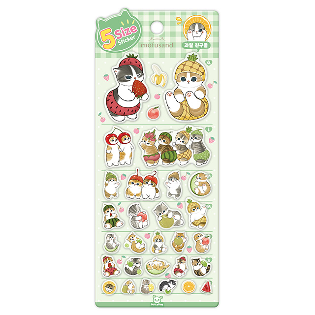 모프샌드 5사이즈 스티커_과일친구들