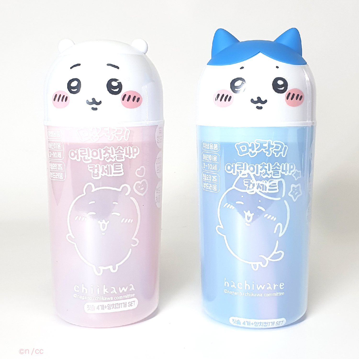 치이카와_먼작귀 어린이 칫솔 4P 컵세트 (랜덤발송)