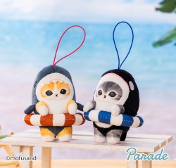 모후샌드 튜브 상어냥 범고래냥 가방고리 11cm