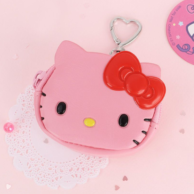 헬로키티 페이스 컬러풀 미니 파우치_핑크