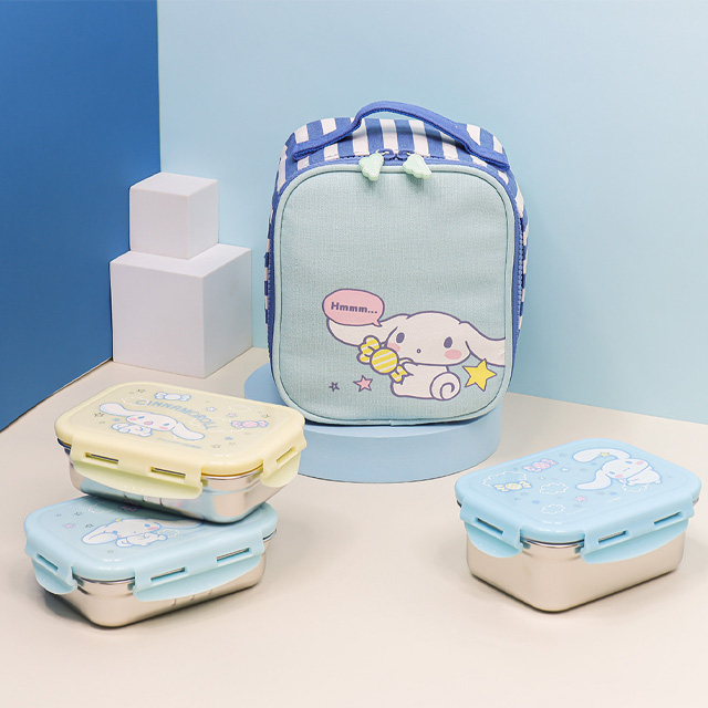 시나모롤 3단 스텐도시락 보온보냉 가방 세트