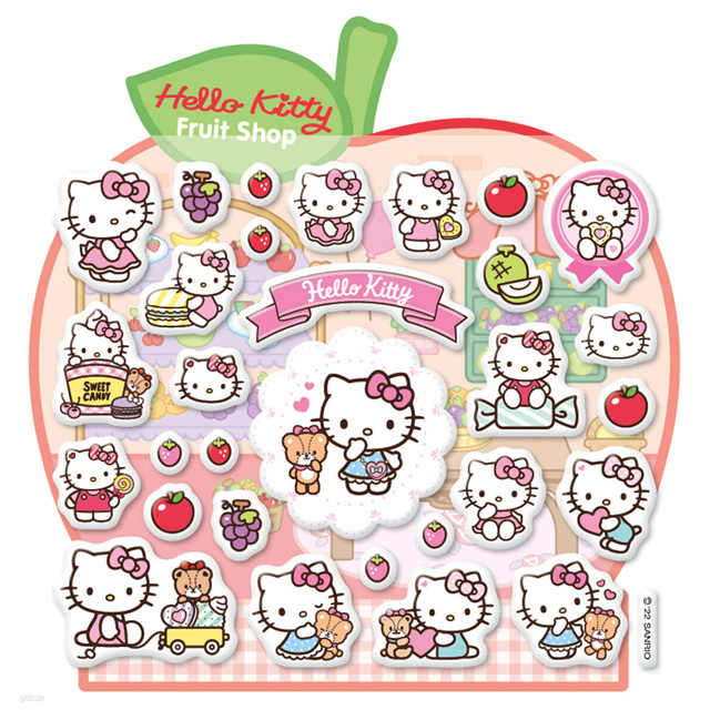 헬로키티 후르츠 카페 미니 말랑 스티커