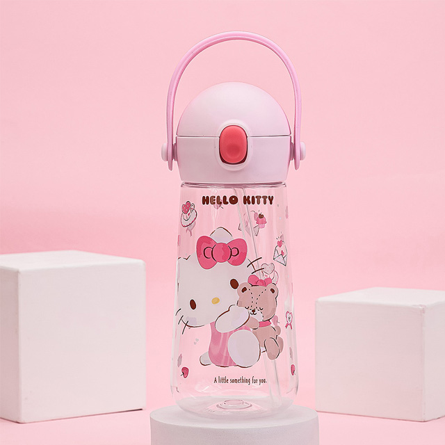 헬로키티 더보틀 원터치 어깨끈 트라이탄 물통 470ml