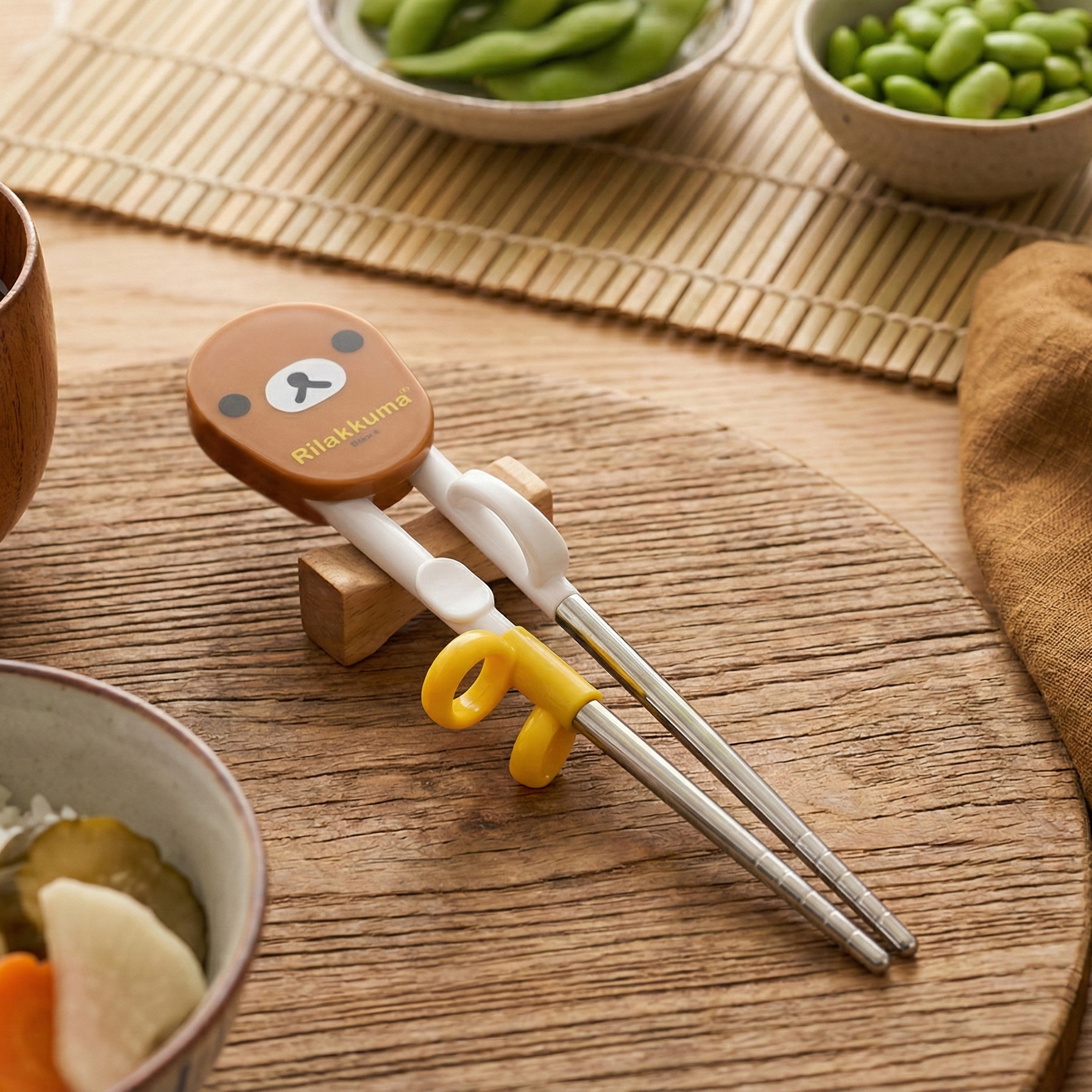 리락쿠마 얼굴 스텐교정젓가락 1단계