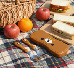 리락쿠마 얼굴 뉴 스푼 포크 케이스