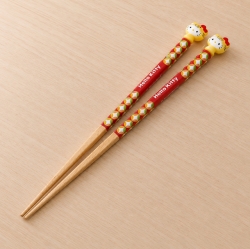 십이지(인) 헬로키티 마스코트 나무 젓가락 21cm