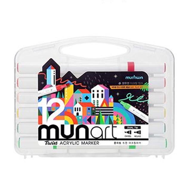문아트 트윈 아크릴마카 12색 세트