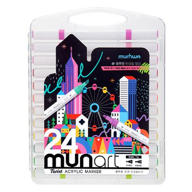 문아트 트윈 아크릴마카 24색 세트