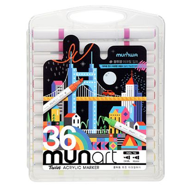 문아트 트윈 아크릴마카 36색 세트