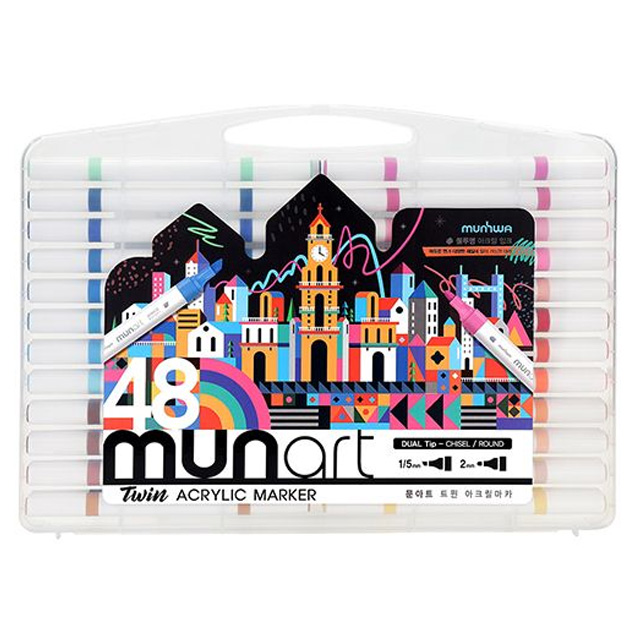 문아트 트윈 아크릴마카 48색 세트