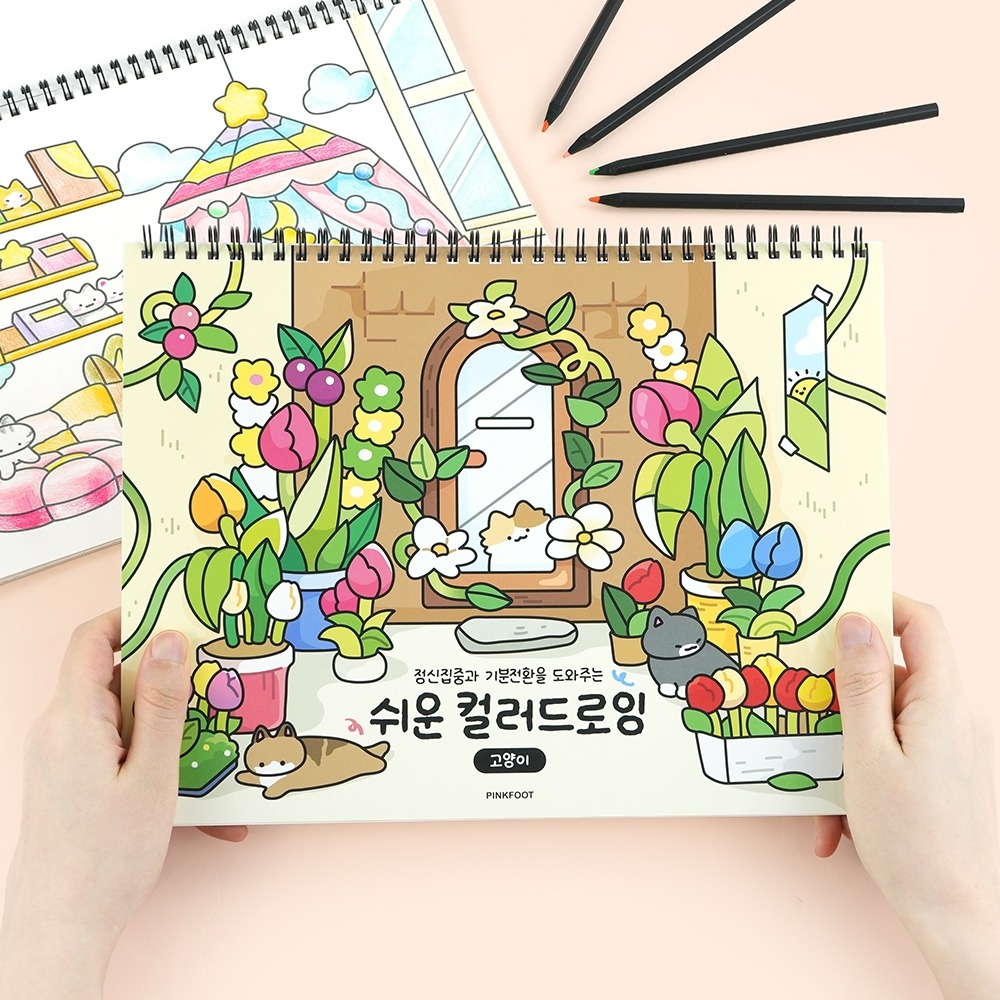 고양이 쉬운 컬러드로잉