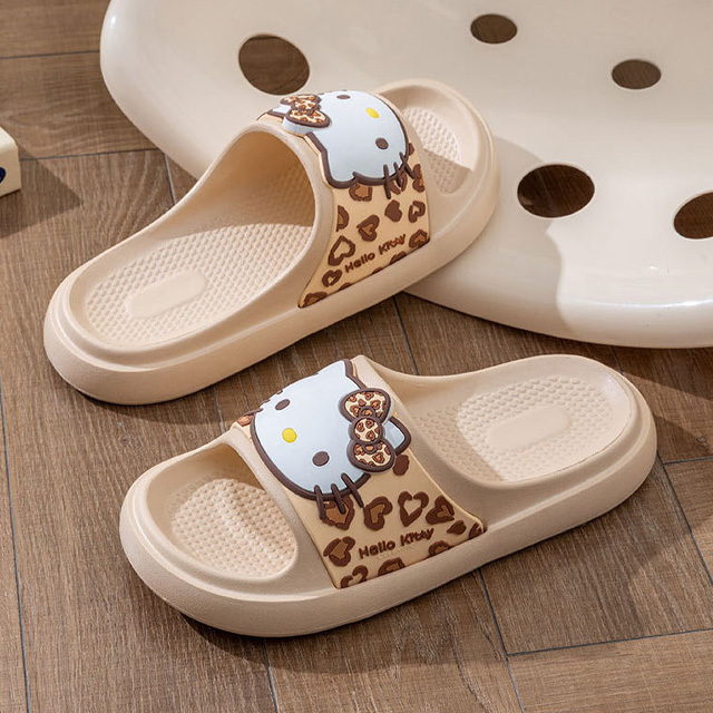 헬로키티 호피 리본 슬리퍼_베이지