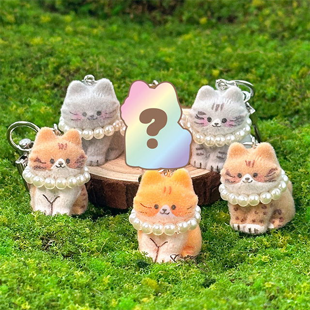 랜덤 뽀송 고양이 키링 꾸미기 (6개 1세트)
