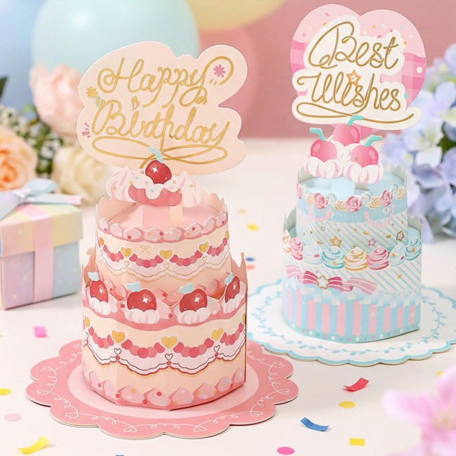 3D 입체 케이크 축하 카드