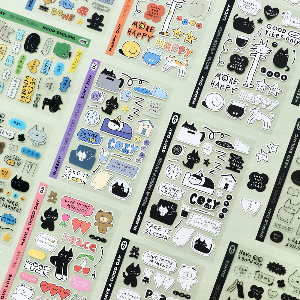 두들 데일리 데코 스티커팩 다이어리 다꾸 리무버블 