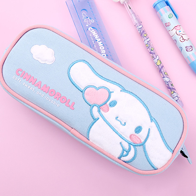 시나모롤 면 아플리케 필통