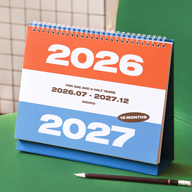(26-27) 기본 18개월 탁상 달력 (26년 7월-27년 12월)