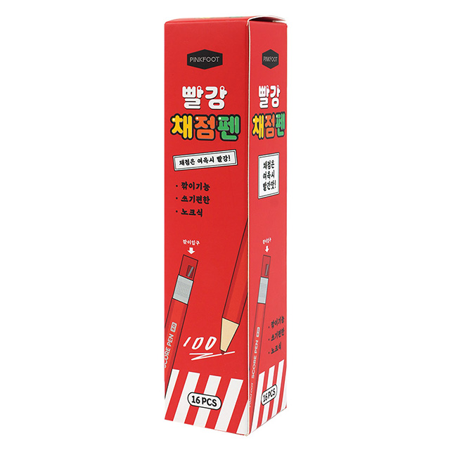 New 노크식 빨강 채점펜 (16개 1세트)