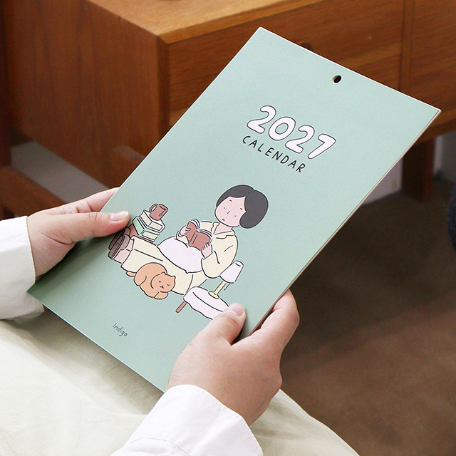 2027 일상 A4 벽걸이 달력 (감성 포스터 일러스트)