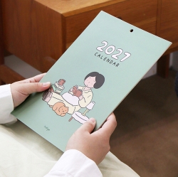 2027 일상 A4 벽걸이 달력 (감성 포스터 일러스트)