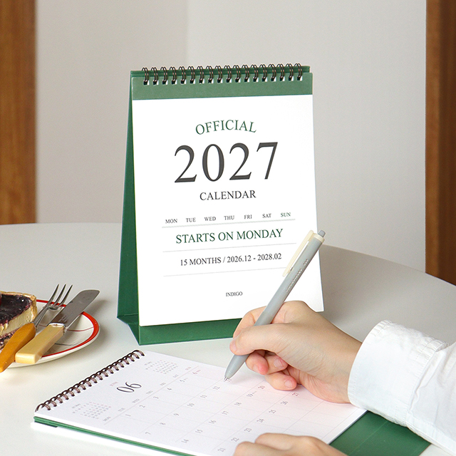 2027 오피셜 월요일부터 시작하는 탁상 달력 (교사 업무용 데스크 캘린더)