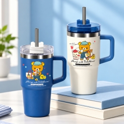 리락쿠마 스텐 빨대 텀블러 680ml