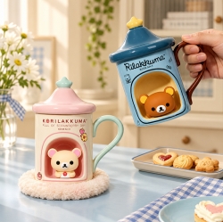 리락쿠마 별모양 뚜껑 머그컵 440ml