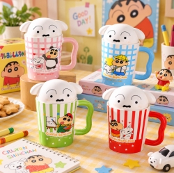흰둥이 뚜껑 짱구 머그컵 420ml