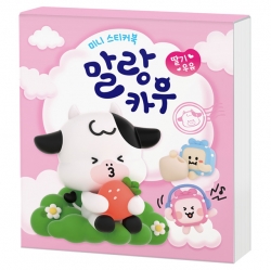 롯데웰푸드 말랑카우 미니스티커북 딸기우유