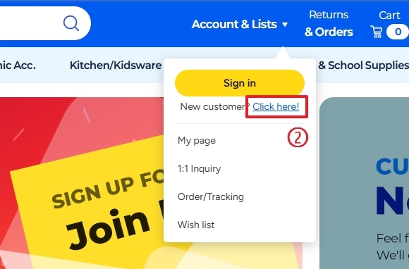 Sign up as a new customer